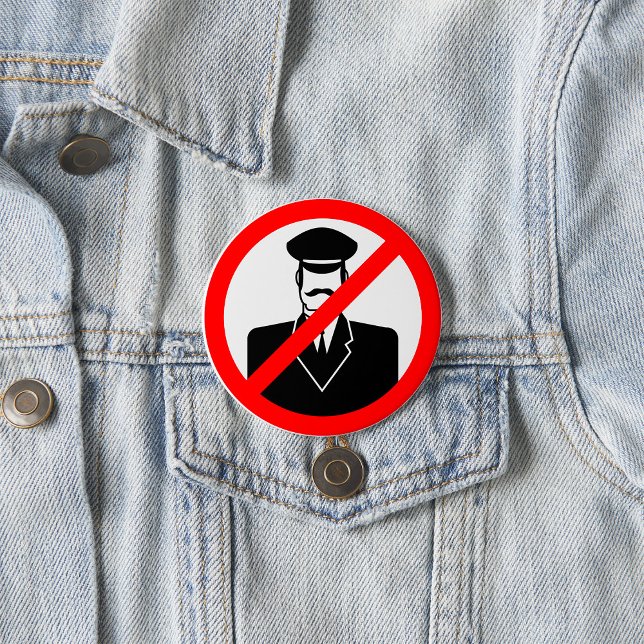 Kein Chauffeur erlaubt Symbol Lustige Warnung Button (Von Creator hochgeladen)