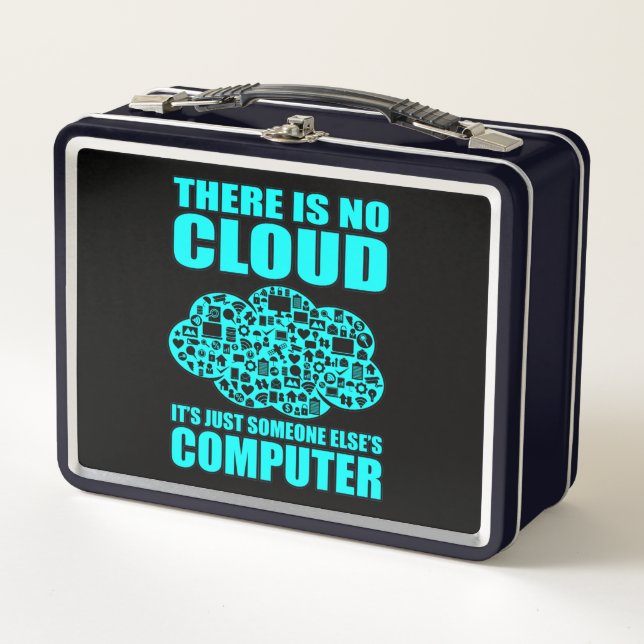 Kein Cloud Computer IT Tech Software Programmer Ge Metall Brotdose (Vorderseite)
