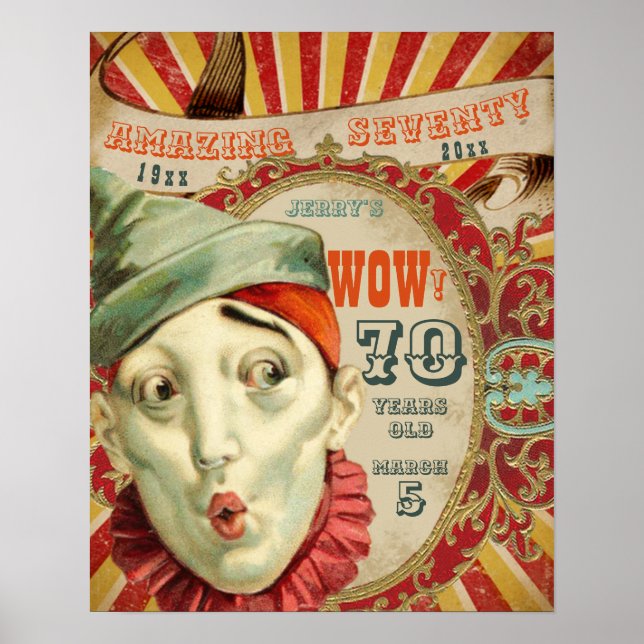 Kein Clown, es ist Vintag 70. Geburtstag Poster (Vorne)