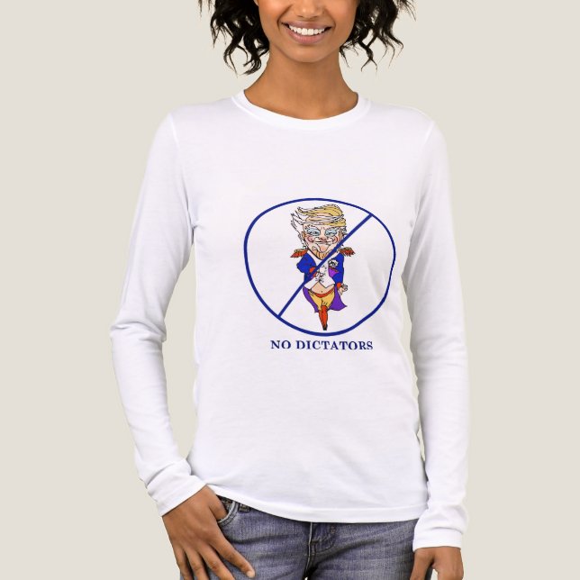 Kein Diktatoren Langarm Tri-Blend Shirt (Vorderseite)
