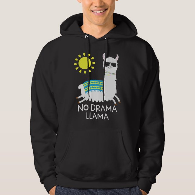 Kein Drama Lama Alpaca Happy Freedom Llama Sunglas Hoodie (Vorderseite)