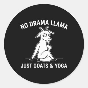 Kein Drama Lama Nur Ziegen Und Yoga Lustiges Tier Runder Aufkleber