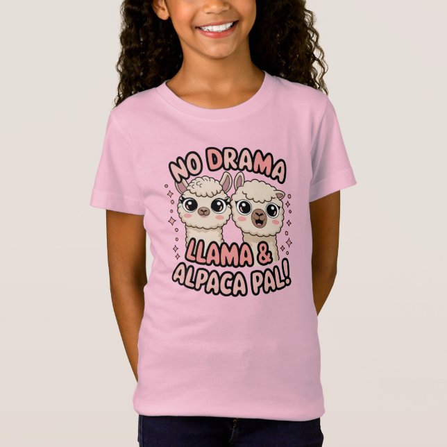 Kein Drama Llama & Alpaca Pal Niedliches Design T-Shirt (Vorderseite)