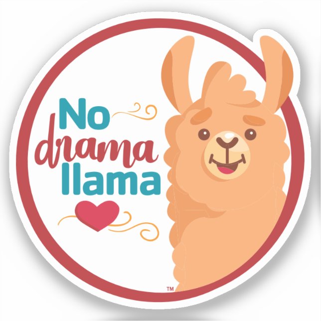 Kein Drama Llama (Warm) Aufkleber (Vorderseite)