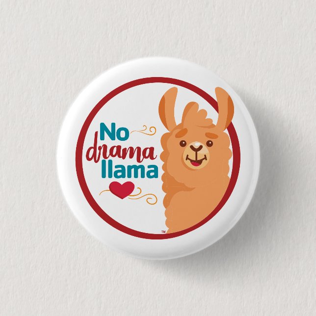 Kein Drama Llama (Warm) Button (Vorderseite)