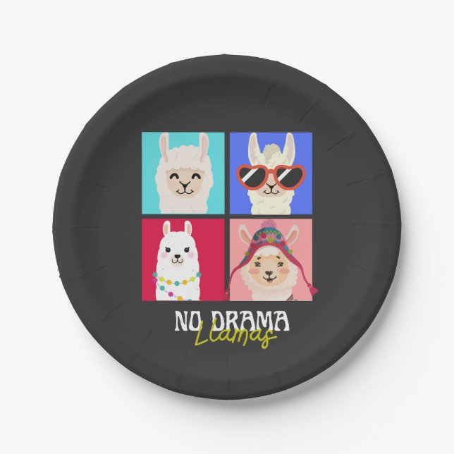Kein Drama Llamas Pappteller (Vorderseite)