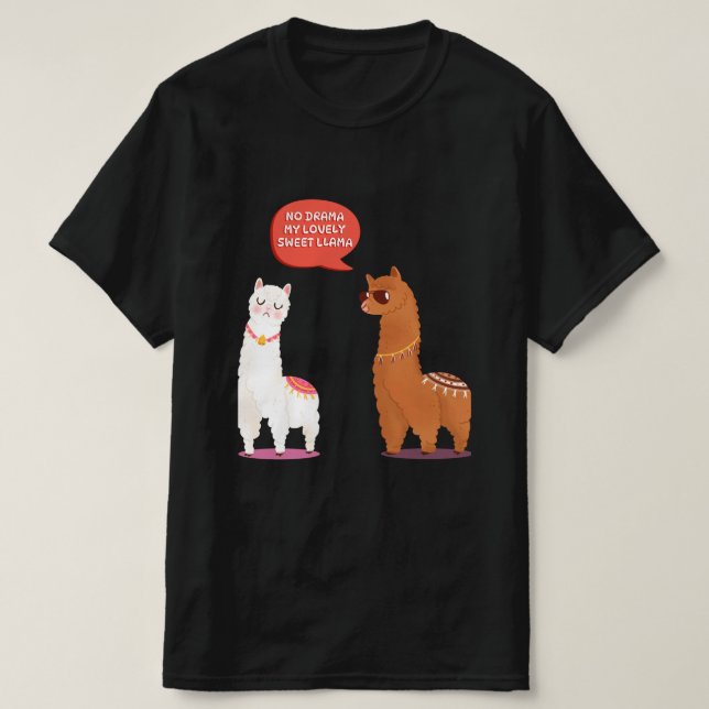 Kein Drama schöner Llama lustiger Alpaca T - Shirt (Design vorne)