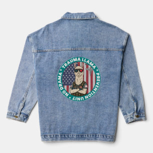 Kein Drama Trauma Llama Nurse Funny EMS Geschenk Jeansjacke