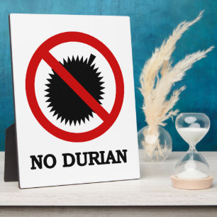 Kein Durian-Tropenfrucht-Schild Fotoplatte