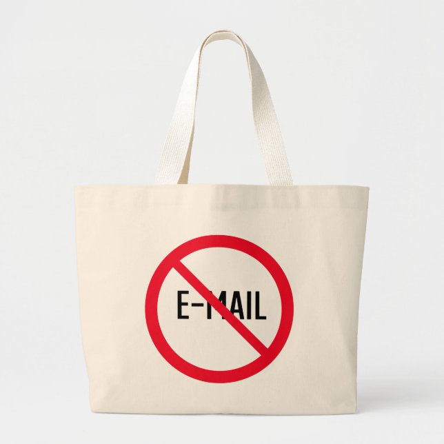 Kein E-Mail Red Circle Sign | Jumbo Tote Bag Jumbo Stoffbeutel (Vorne)