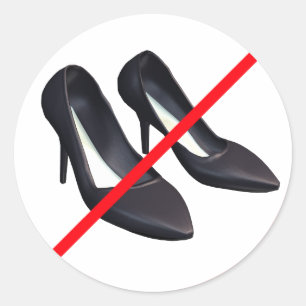 Kein Eintritt mit High Heels! Runder Aufkleber