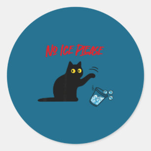 Kein Eis bitte lustige Katze stößt Eisbecher um Runder Aufkleber