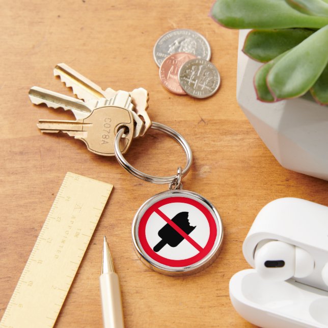 Kein Eiscreme-Zeichen | Premium-Schlüsselanhänger Schlüsselanhänger (Schreibtisch)