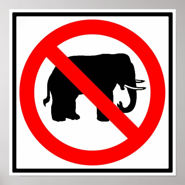 Kein Elephant Highway SIgn Poster (Vorne)