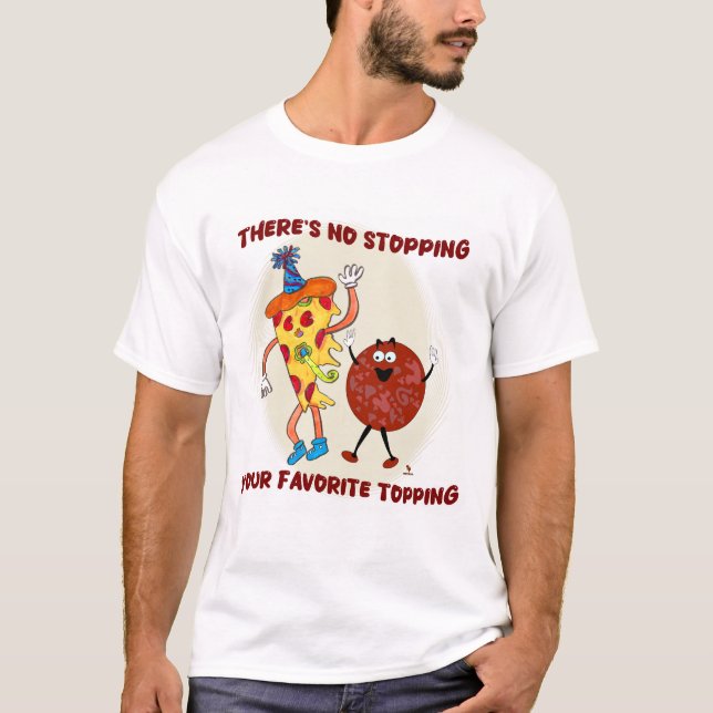 Kein Ende, dass Pizza Toon aufgibt T-Shirt (Vorderseite)