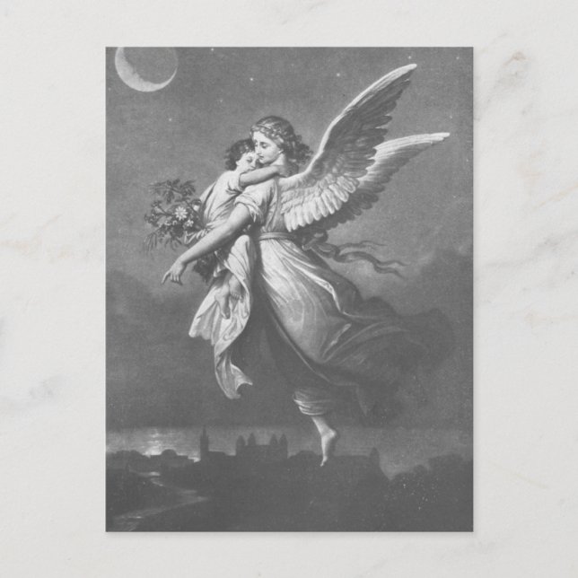 "Kein Engel war auf der grünen Erde." Postkarte (Vorderseite)