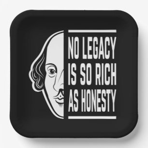 Kein Erbe ist so reich Shakespeare Zitat Theatersc Pappteller