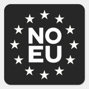 Kein EU-Aufkleber v2 invertiert Quadratischer Aufkleber