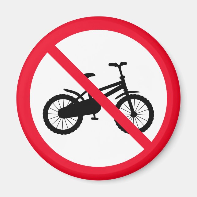 Kein Fahrrad verboten | Red Circle Sign | Magnet (Vorne)