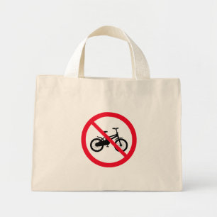 Kein Fahrradzeichen verboten   Tiny Tote Bag Mini Stoffbeutel