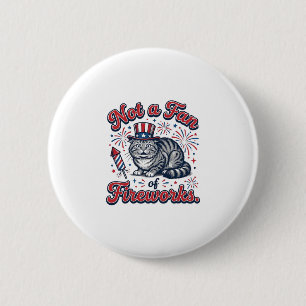 Kein Fan von Feuerwerk Verängstigtes Katzen-Shirt Button