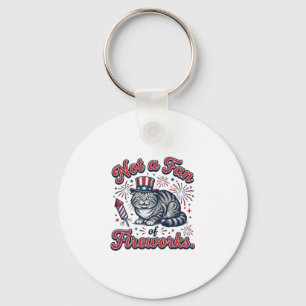 Kein Fan von Feuerwerk Verängstigtes Katzen-Shirt Schlüsselanhänger