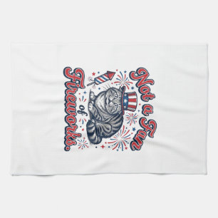Kein Fan von Feuerwerk Verschrecktes Katzenshirt ( Geschirrtuch