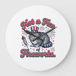 Kein Fan von Feuerwerk Verschrecktes Katzenshirt ( Große Wanduhr