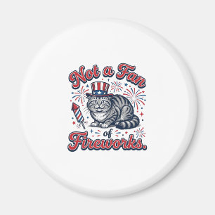 Kein Fan von Feuerwerk Verschrecktes Katzenshirt ( Magnet