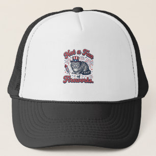Kein Fan von Feuerwerk Verschrecktes Katzenshirt ( Truckerkappe