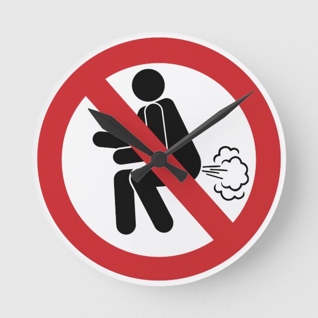 KEIN Farnzeichen ⚠ Funny Thai Toilet ⚠ Runde Wanduhr (Vorderseite)