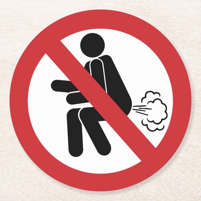 KEIN Farnzeichen ⚠ Funny Thai Toilet ⚠ Runder Pappuntersetzer (Vorderseite)