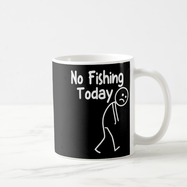 Kein Fischen heute Funny Sad Stick Man Anglerender Kaffeetasse (Rechts)