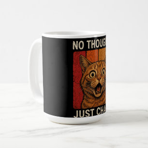 Kein Gedanke, nur chaotische Orange-Katze Meme-Des Kaffeetasse