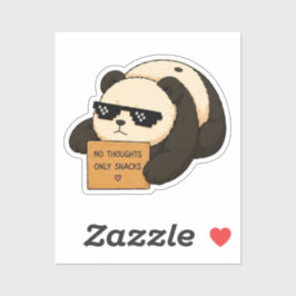 Kein Gedanke, nur Snacks Panda Aufkleber