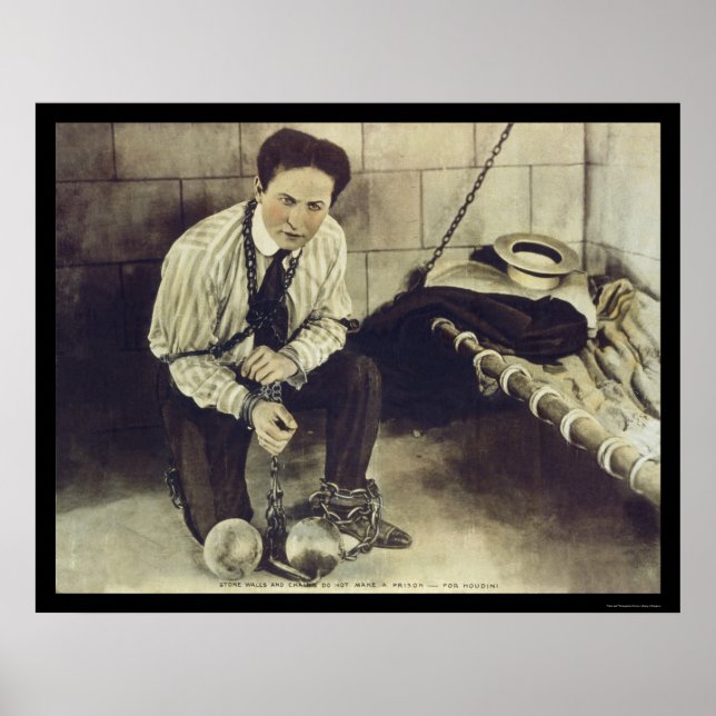 Kein Gefängnis kann Harry Houdini 1898 halten Poster (Vorne)