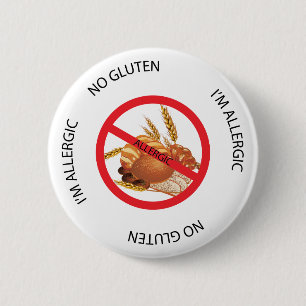 Kein Gluten-Allergie-Alarm-Knopf Button