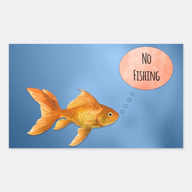 Kein Goldfish Fischen Rechteckiger Aufkleber (Vorderseite)