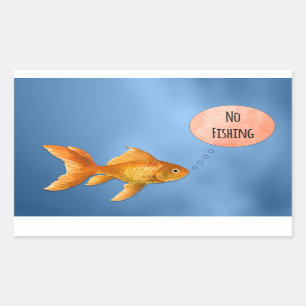 Kein Goldfish Fischen Rechteckiger Aufkleber