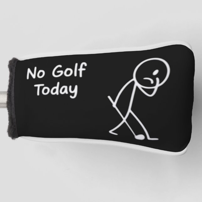 Kein Golf Heute Lustig Trauriger Golfer Figur Humo Headcover (Vorderseite)