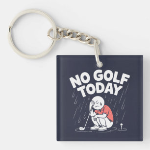 Kein Golf Heute Lustiger Trauriger Stockmann Golfe Schlüsselanhänger