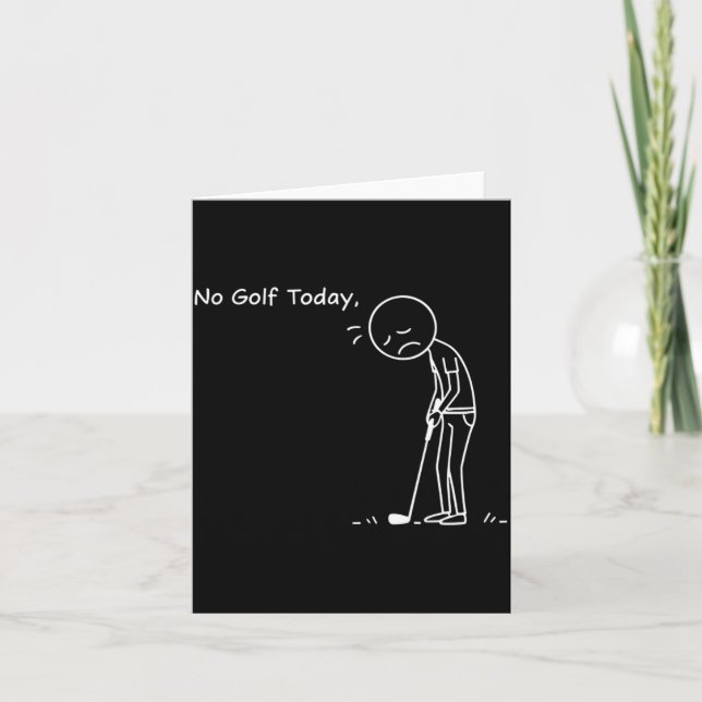 Kein Golf Heute Minimalistischer Golf Lustiger Sti Karte (Vorderseite)