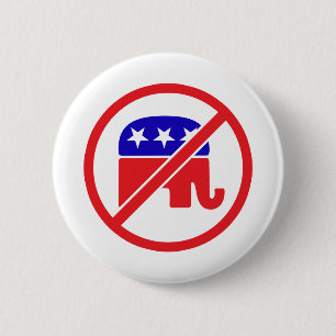 KEIN GOP - ANTIREPUBLIKANISCHER ELEPHANT BUTTON