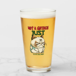 Kein Grinch, nur festlich herausgefordert Lustiger Glas