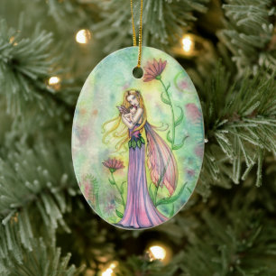Kein größeres Geschenk Mutter- und Babyfeen Keramik Ornament