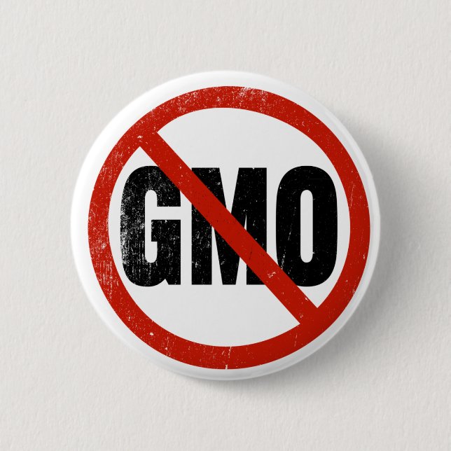 Kein GVO, nicht GVO, März gegen Monsanto Button (Vorderseite)