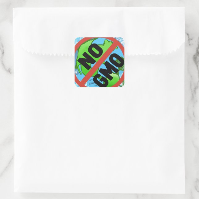 KEIN GVO QUADRATISCHER AUFKLEBER (Tasche)