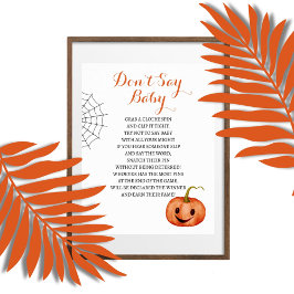 Kein Halloween Baby Shower Game Poster