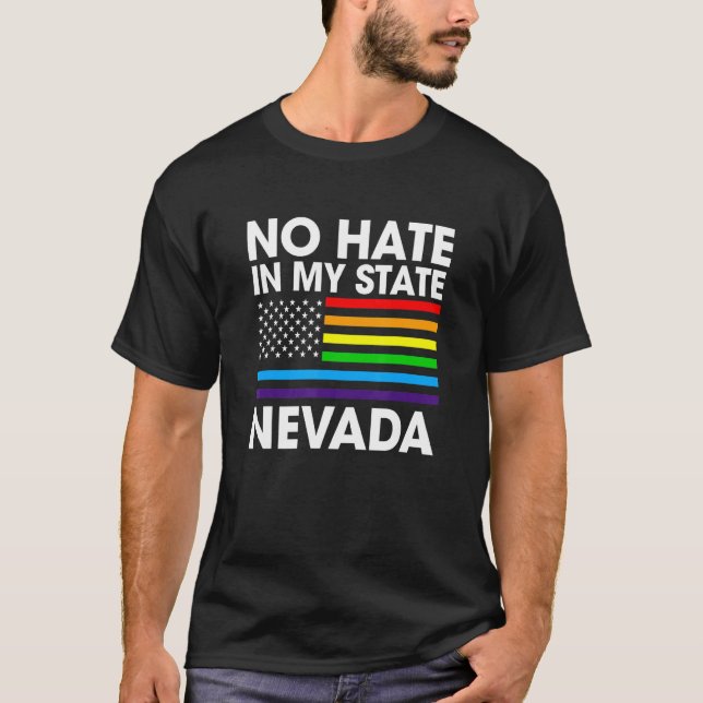 Kein Hass in meinem Staat Lgbt Nevada Pride Nv Gay T-Shirt (Vorderseite)