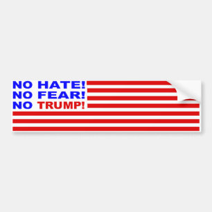 Kein Hass, keine Angst, kein Trump Flag Autoaufkle Autoaufkleber